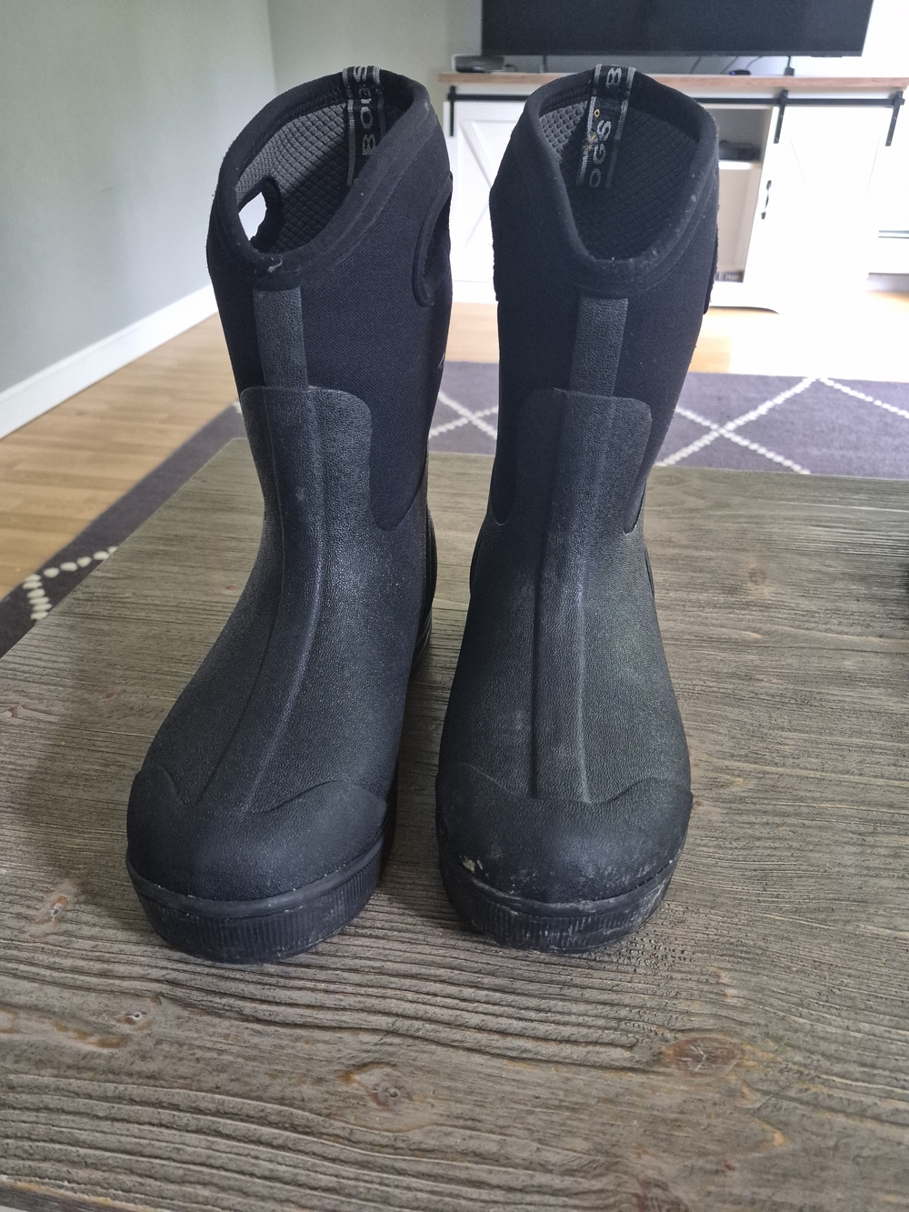 Kids Black Waterproof Pull-On Boots